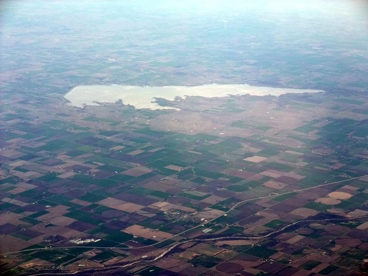 Aerial view of Cheney Reservoir, Kansas